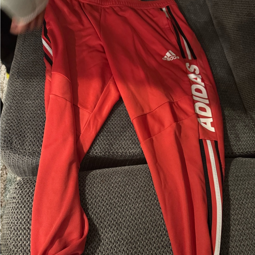 Adidas Red Joggers with Logo
